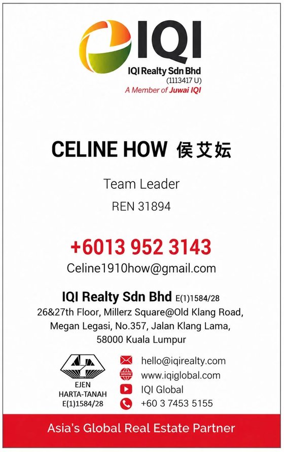 Celine How official IQI Realty Sdn Bhd digital namecard, REN 31894